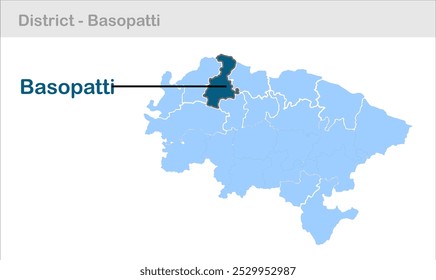 Unterbezirkskarte Basopatti, Bezirk Madhubani, Bundesstaat Bihar, Republik Indien, Regierung von Bihar, indisches Territorium, Ostindien, Politik, Dorf, Tourismus