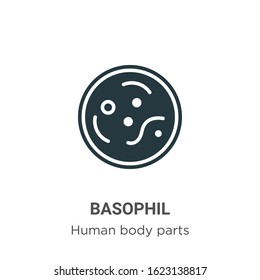 Basophil glyph icon vector on white background. Flat vector basophil icon symbol sign from modern human body parts collection for mobile concept and web apps design.