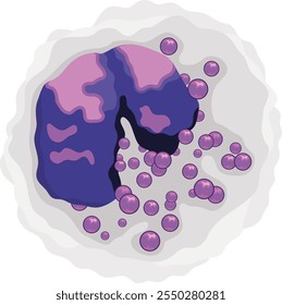 Basophil or White Blood Cell Type Illustration Isolated on White Background	