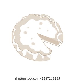 Basque Burnt Cheesecake Line art Illustration Logo