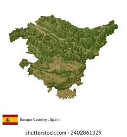 Basque Country, Autonomous Community of Spain Topographic Map (EPS)