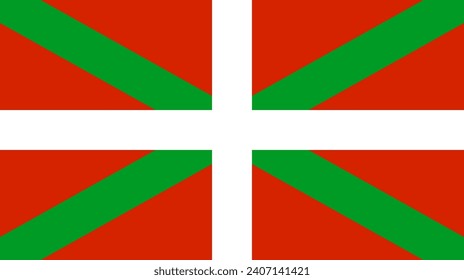 Basque Country flag, region of Spain. Spanish province flag. Vector background of community of the Basque.