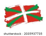 The Basque Country flag, Spain. Spanish region  banner brush style. Horizontal vector Illustration isolated on white background.  