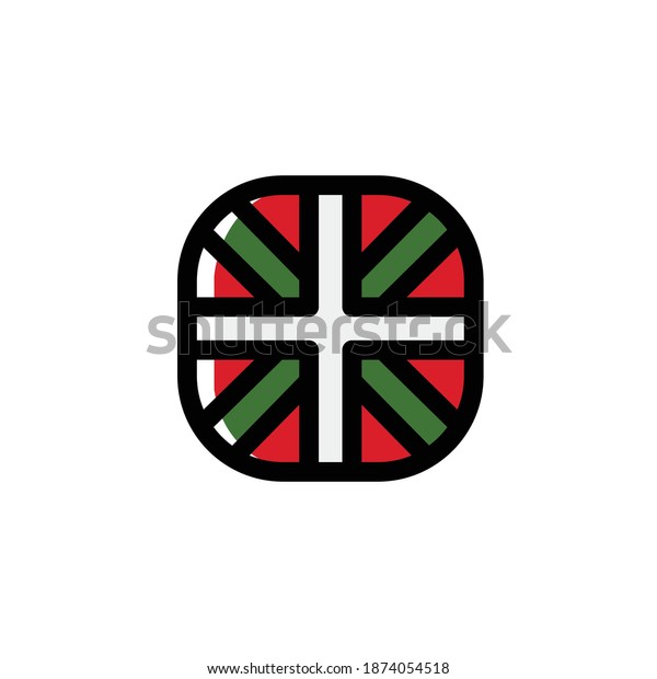 Basque Country Icon National Flag Square Stock Vector (Royalty Free ...