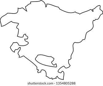 Basque country. Map region of Spain.
