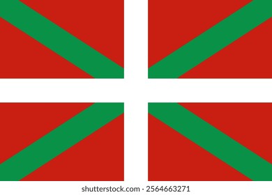 Basque flag, official colors and proportion correctly National Basques flag Vector illustration.