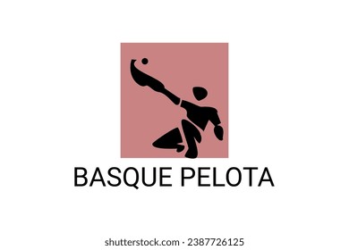 basque pelota vector line icon. playing basque pelota. sport  pictogram illustration.