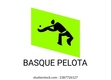 basque pelota vector line icon. playing basque pelota. sport  pictogram illustration.