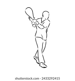 basque pelota vector line icon. playing basque pelota. sport pictogram illustration.