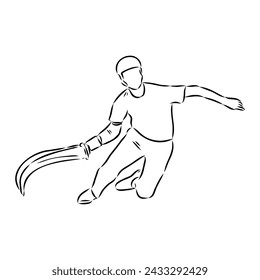 basque pelota vector line icon. playing basque pelota. sport pictogram illustration.