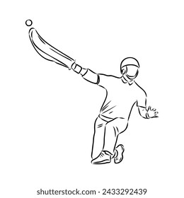 basque pelota vector line icon. playing basque pelota. sport pictogram illustration.