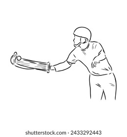 basque pelota vector line icon. playing basque pelota. sport pictogram illustration.