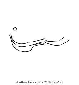 basque pelota vector line icon. playing basque pelota. sport pictogram illustration.