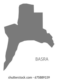 Basra Iraq map grey illustration silhouette