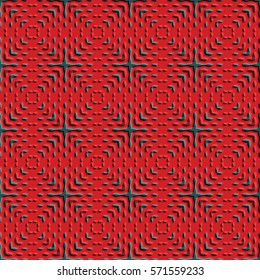 Bas-relief, optical illusion. Colorful endless texture with shadow. Architectural background. Geometric vector pattern for website, corporate style, party invitation, wallpaper, interior design