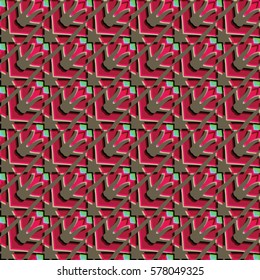 Bas-relief, optical illusion. Colorful endless texture with shadow. Architectural background. 