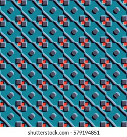 Bas-relief, optical illusion. Colorful endless texture with shadow. Architectural background. Geometric vector pattern for website, corporate style, party invitation, wallpaper, interior design