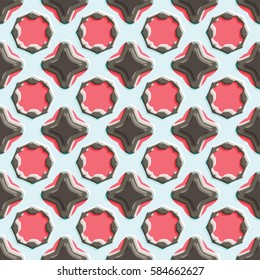 Bas-relief, optical illusion. Colorful endless texture with shadow. Architectural background. Geometric vector pattern for website, corporate style, party invitation, wallpaper, interior design