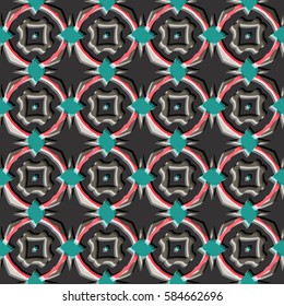 Bas-relief, optical illusion. Colorful endless texture with shadow. Architectural background. Geometric vector pattern for website, corporate style, party invitation, wallpaper, interior design