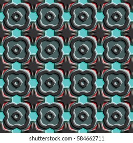 Bas-relief, optical illusion. Colorful endless texture with shadow. Architectural background. Geometric vector pattern for website, corporate style, party invitation, wallpaper, interior design