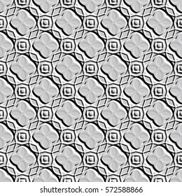 Bas-relief optical illusion. Endless texture with shadow. Geometric vector pattern for website, corporate style, party invitation, wallpaper, interior design