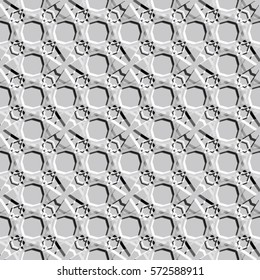 Bas-relief optical illusion. Endless texture with shadow. Geometric vector pattern for website, corporate style, party invitation, wallpaper, interior design