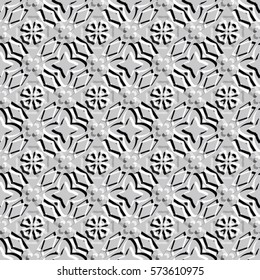 Bas-relief optical illusion. Endless texture with shadow. Geometric vector pattern for website, corporate style, party invitation, wallpaper, interior design