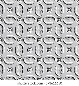 Bas-relief optical illusion. Endless texture with shadow. Geometric vector pattern for website, corporate style, party invitation, wallpaper, interior design