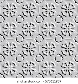 Bas-relief optical illusion. Endless texture with shadow. Geometric vector pattern for website, corporate style, party invitation, wallpaper, interior design