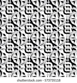 Bas-relief optical illusion. Endless texture with shadow. Geometric vector pattern for website, corporate style, party invitation, wallpaper, interior design