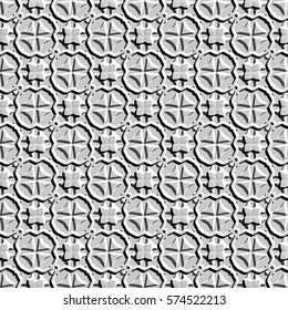 Bas-relief optical illusion. Endless texture with shadow. Geometric vector pattern for website, corporate style, party invitation, wallpaper, interior design