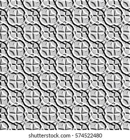 Bas-relief optical illusion. Endless texture with shadow. Geometric vector pattern for website, corporate style, party invitation, wallpaper, interior design