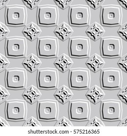 Bas-relief optical illusion. Endless texture with shadow. Geometric vector pattern for website, corporate style, party invitation, wallpaper, interior design