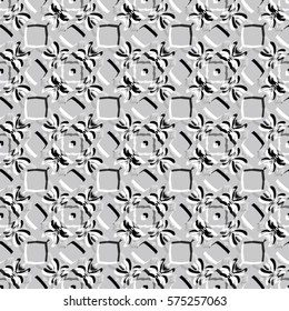 Bas-relief optical illusion. Endless texture with shadow. Geometric vector pattern for website, corporate style, party invitation, wallpaper, interior design