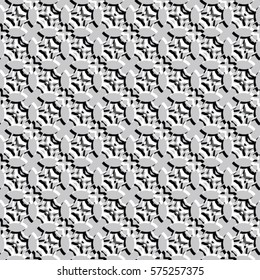 Bas-relief optical illusion. Endless texture with shadow. Geometric vector pattern for website, corporate style, party invitation, wallpaper, interior design