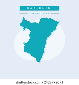 Bas-Rhin Department (France, French Republic, Grand Est region) map vector illustration, scribble sketch Bas Rhin map