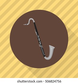 Bass clarinet music instrument. Color flat icon