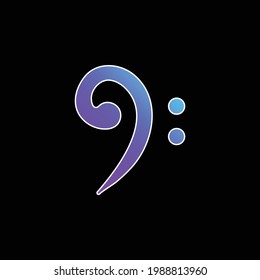 Bass Clef blue gradient vector icon