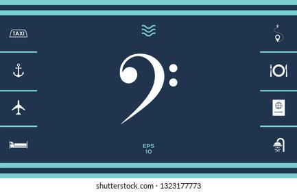 Bass clef icon. Element for your design