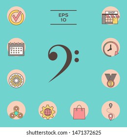 Bass clef icon. Element for your design