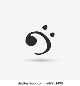 Bass clef icon. Flat vector stock illustration