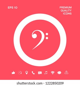 Bass clef icon. Graphic elements for your design