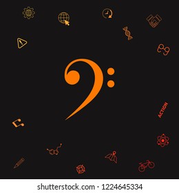Bass clef icon. Graphic elements for your design