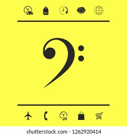 Bass clef icon. Graphic elements for your design