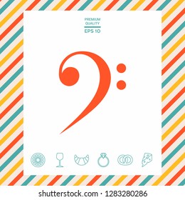 Bass clef icon. Graphic elements for your design