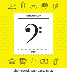 Bass clef icon. Graphic elements for your design
