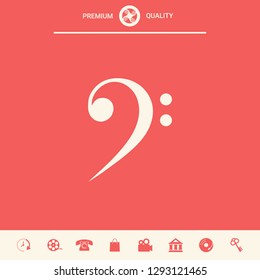 Bass clef icon. Graphic elements for your design