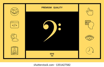 Bass clef icon. Graphic elements for your design