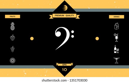 Bass clef icon. Graphic elements for your design