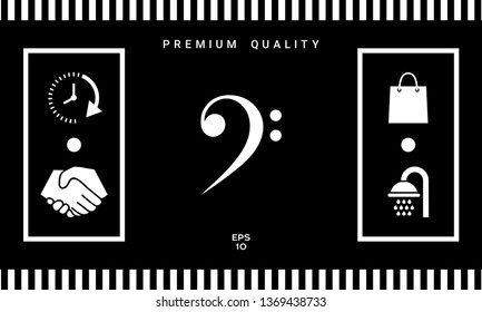 Bass clef icon. Graphic elements for your design